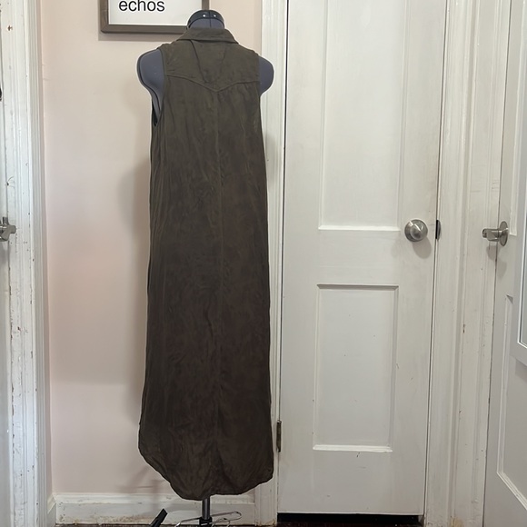 Anthropologie ECU Olive Green Shirt Dress Size XS - Picture 9 of 15